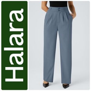 HALARA Blue Halara Flex High Waisted Zipper Straight Leg Work Pants